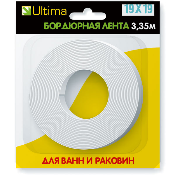 ULTIMA  REMONTIX бордюрная лента 11х11мм, белый, 3,35м, (20шт) 