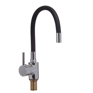 Смеситель для кухни боковой, гибкий излив черный "LUCKY TAP" KD-4023-07BL-45, d40, латунь (10) (954) 