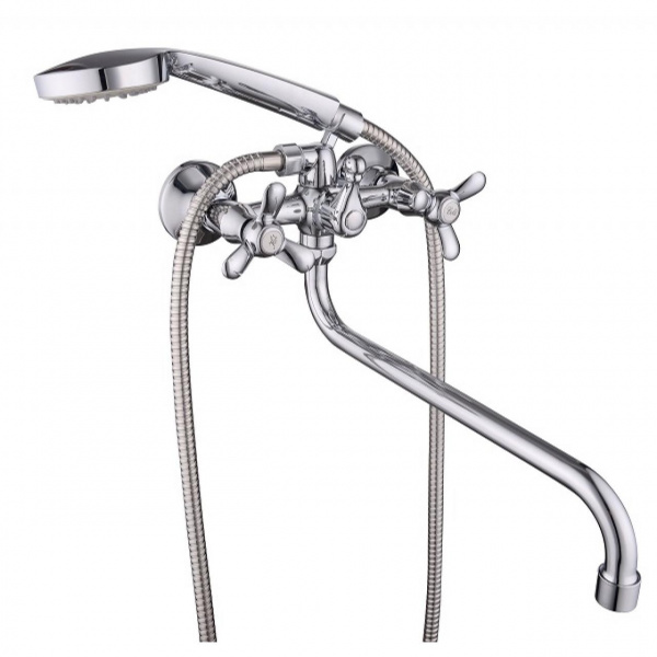 Смеситель для ванной "LUCKY TAP" BBD-2015-35S-62р, 1/2", золот. переключатель душа, латунь (1732) 