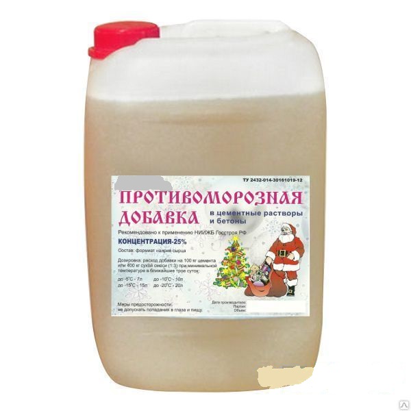 Противоморозная добавка для бетона до -25°С (формиат натрия) (10л) (60) 