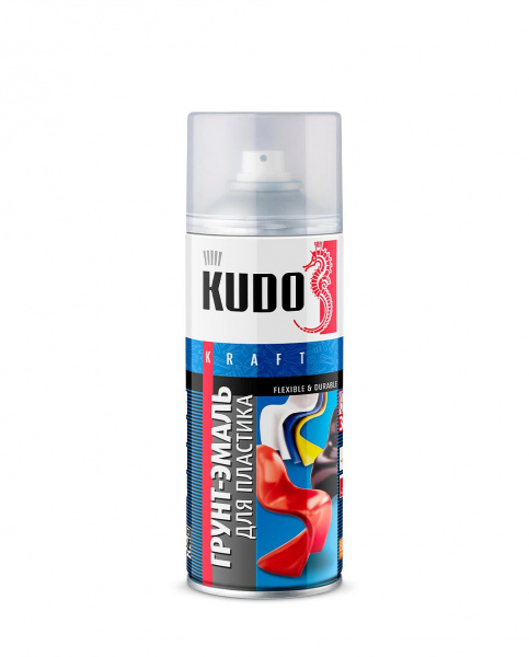 KU-6003 Грунт-эмаль KUDO для пластика (520мл) белая (RAL 9003) (12) 