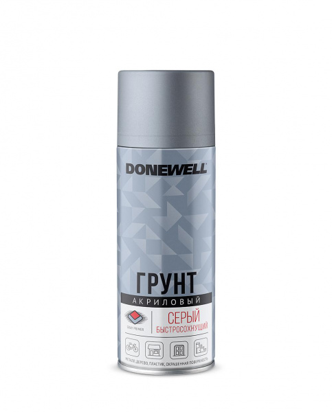 Грунт аэрозольный "DONEWELL" универсальный акриловый (серый) (12) (DW-2101) 