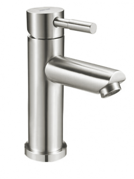 Смеситель для умывальника "LUCKY TAP" BM-3501-SS-48, с гайкой, d35 нерж. сталь (10) (1815) 