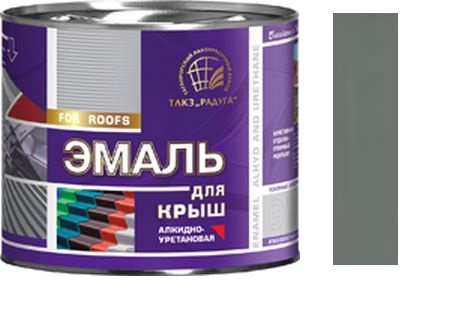 Эмаль для крыш алкидно-уретановая "Радуга" серая (6кг) (4) 