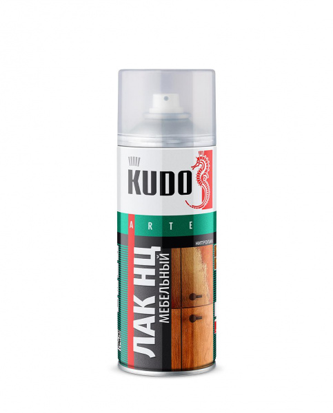 Лак аэрозольный "KUDO" НЦ мебельный KU-9009 матовый 520мл (12)  