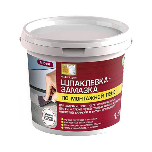 Замазка "КОЛЛЕКЦИЯ" по монтажной пене безусадочная (1,4кг) (12/528) (45364687) 