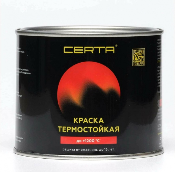 Эмаль термостойкая "CERTA" до 400°С красная (RAL 2002) (0,4кг) (12) (CST00082) 
