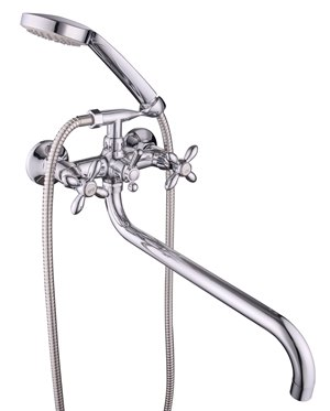 Смеситель для ванной "LUCKY TAP" BBD-2006-35S-77, 1/2", утолщ. излив, шар. перекл. душа, латунь(916) 