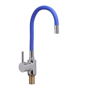 Смеситель для кухни боковой, гибкий излив синий "LUCKY TAP" KD-4023-07Blu-45, d40, латунь (10) (967) 