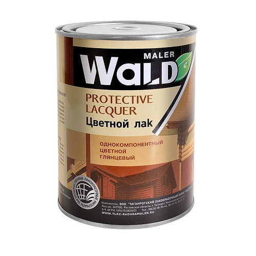 Лак глянцевый "WALD" (махагон) для всех видов древесины (1л) (6) 